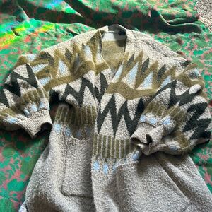🌿Christine Phillipe XL Knit Cardigan🌿 grey and army green